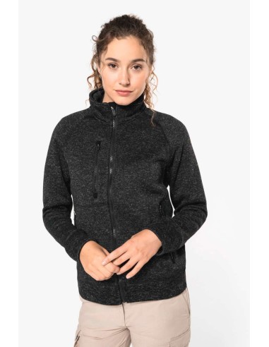 KAR-K9107-LADIES' FULL ZIP HEATHER JACKET